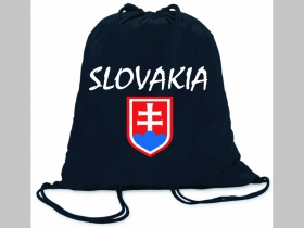 Slovakia ľahké sťahovacie vrecko ( batôžtek / vak ) s čiernou šnúrkou, 100% bavlna 100 g/m2, rozmery cca. 37 x 41 cm